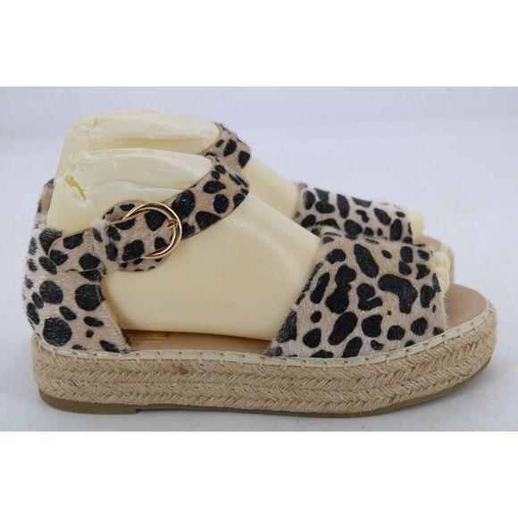 Bella Marie Leopard Espadrilles Size 8 Women's Peep Toe - Picture 6 of 11